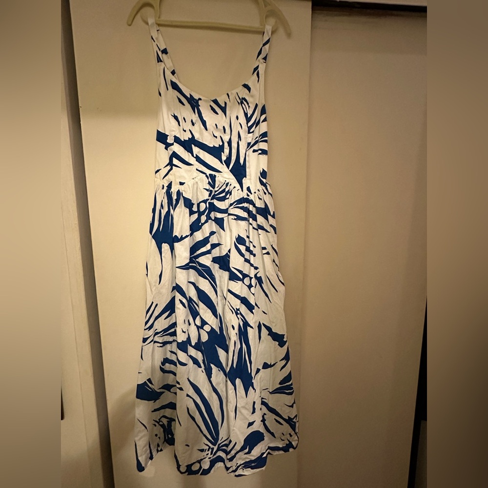 S/W/F Wave Waist Dress in Blue and White Size Small - Picture 5 of 9